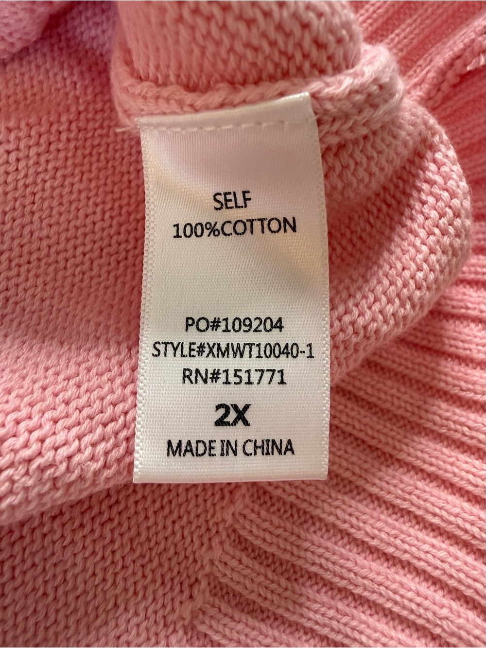 Pink Heart Puff Sleeve Cotton Sweater 2X Coquette Romantic Hearts Knit Top - Picture 6 of 10